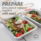 55 Pack - 2.25 LB To Go Aluminum Containers with Lids - Heat Proof Foil Tins for Meal Prep, Take Out, Freezer Meals