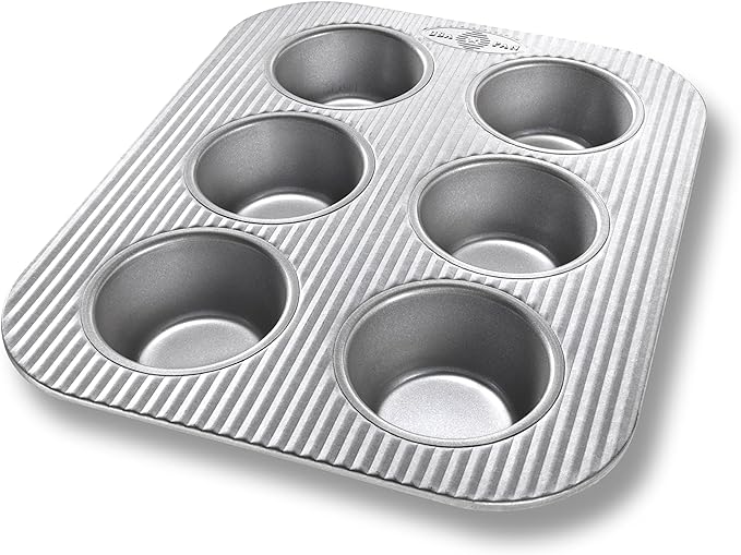 USA Pan Nonstick Toaster Oven 6 Cup Muffin Pan, Aluminized Steel