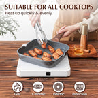 SENSARTE Nonstick Grill Pan for Stove Tops, Versatile Griddle Pan with Pour Spouts, Square Grill Pan for Big Cooking Surface, Durable Grill Skillet for Indoor & Outdoor Grilling. PFOA Free, 11 Inch