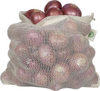Mesh Grocery Bags - Veggie Bags Reusable - Reusable Mesh Fruit, Vegetable Bags - Eco-friendly Produce Bags - Cotton Net Bags for Produce - Reusable Bags for Produce | 6 Bags (3 XL, 3 L)
