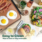bella XL Electric Ceramic Titanium Griddle, Make 15 Eggs At Once, Healthy-Eco Non-stick Coating, Hassle-Free Clean Up, Large Submersible Cooking Surface, 12" x 22", Copper/Black